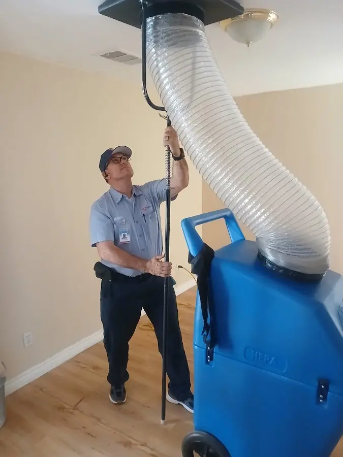 HVAC Installation technician using HEPA equipment in Ellsworth